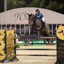 Olivia Sweetnam jumping over the Palm Beach Equine Clinic sponsor jump at the WInter Equestrian Festival