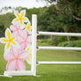 pink and yellow floer horse jump