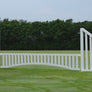 white aluminum picket jump standards