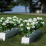 white flower boxes for hunter jumpers
