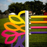 yellow,ornage, pink and purple Aluminum flower horse jump standards