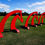 red Horse head jump fillers from Dalman Jump Co.
