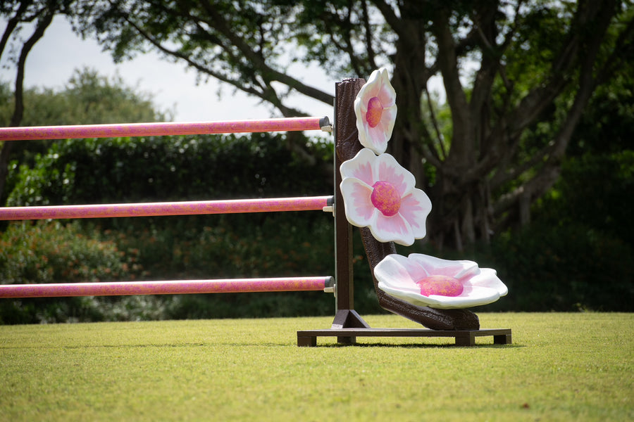 3d cherry blossoms horse jump