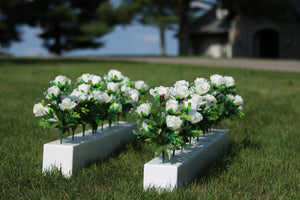 white flower boxes for hunter jumpers