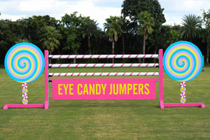 Eye Candy Jumpers custom Flat panel logo gate from Dalman Jump Co.