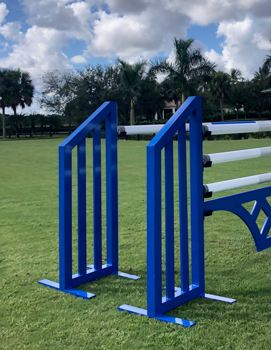 Aluminum Picket Standards from Dalman Jump Co. in blue