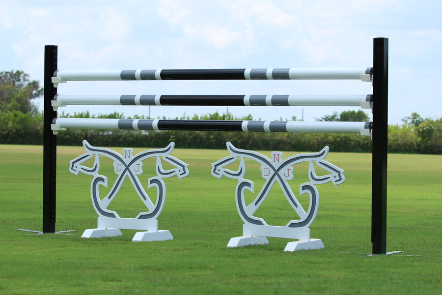 Barn Logo Jump by Dalman Jump Co. with custom cutout fillers