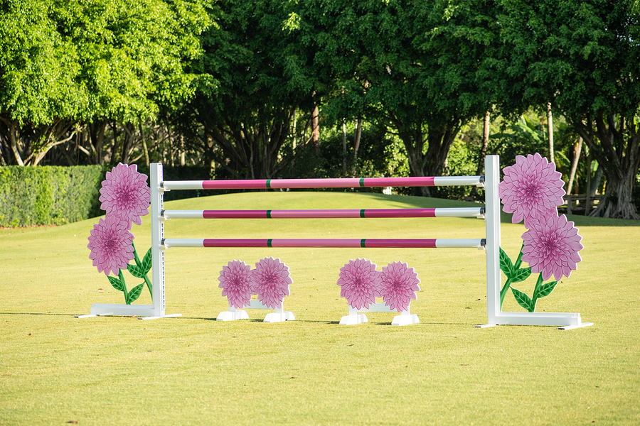 Dahlia Flower jump standards and fillers by Dalman Jump Co.