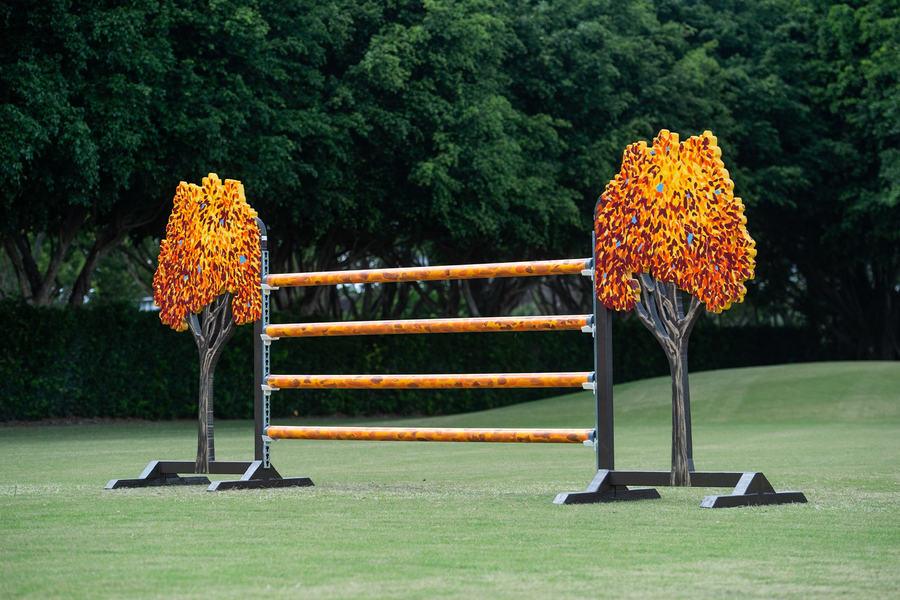 Designer Fall Tree Jump standards from Dalman Jump Co.