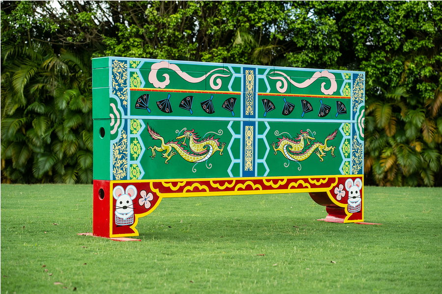Hand painted Chinese jumper wall from Dalman Jump Co.