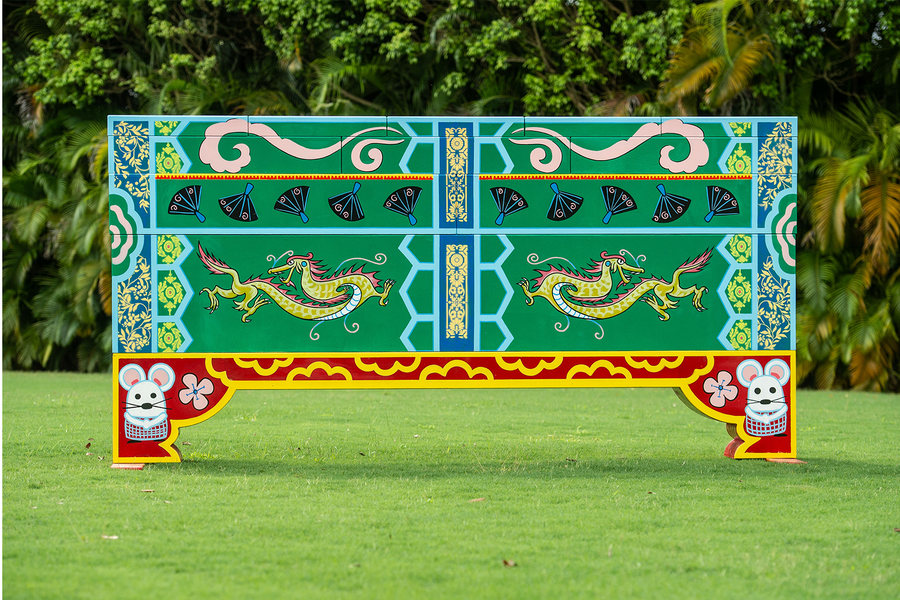 Hand painted oriental jumper wall from Dalman Jump Co.