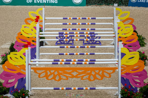 wooden Flower jumper gate from Dalman Jump Co.