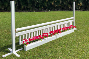 Aluminum Schooling Stick Standards with Ladder Style Gate and Flower Boxes