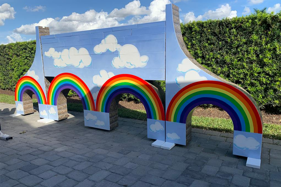 Mountcliff Arch Wall from Dalman Jump Co. - Painted Rainbows