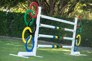 Olympic rings Jump standards from Dalman Jump Co.