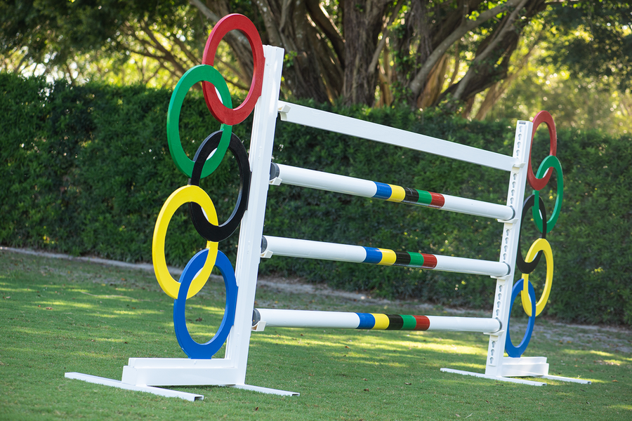 Olympic rings Jump standards from Dalman Jump Co.