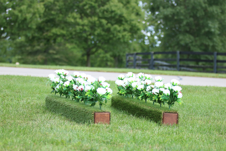 Turf flower boxes for hunter jumps from Dalman Jump Co.