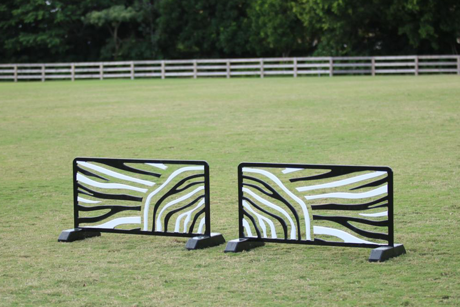 Zebra cutout jump fillers from Dalman Jump Co. — black and white